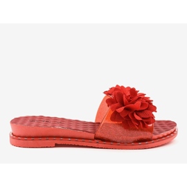 Röda flip-flops med blommor N-49 1