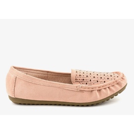 Naken openwork loafers med paljetter YSD823Y beige 1