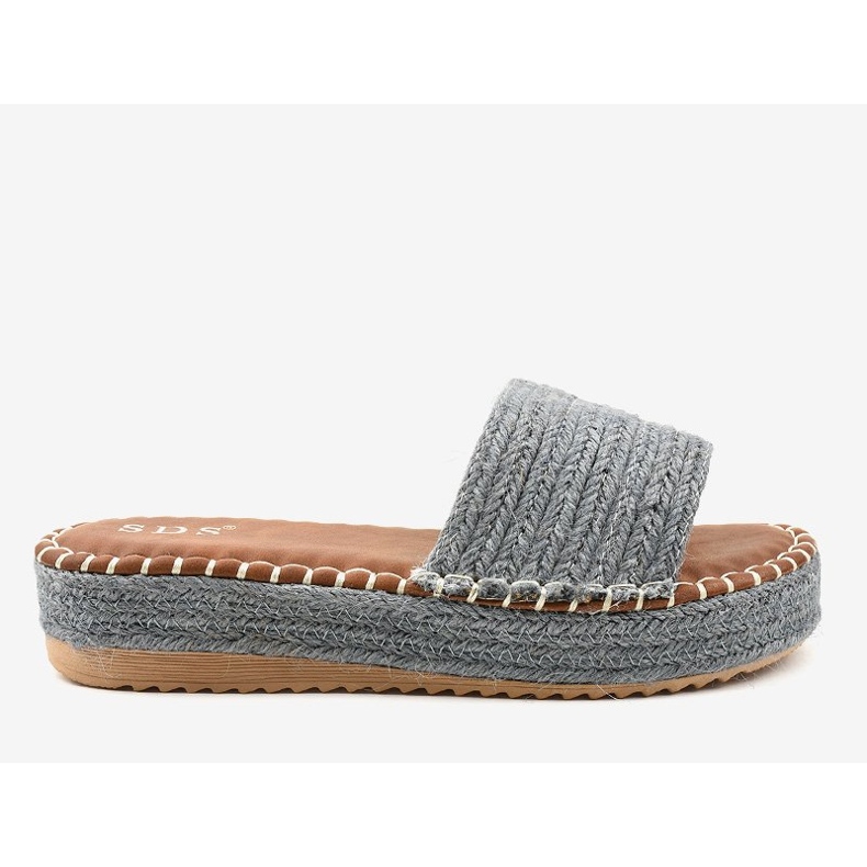 Blå espadrilles tofflor 7970-PL grå 1