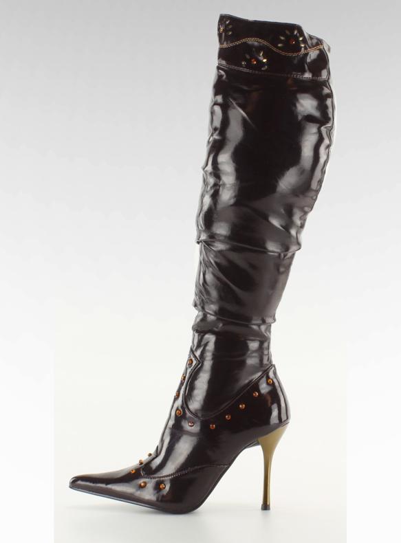 Lackade stövlar 6882-9V Marron brun 1