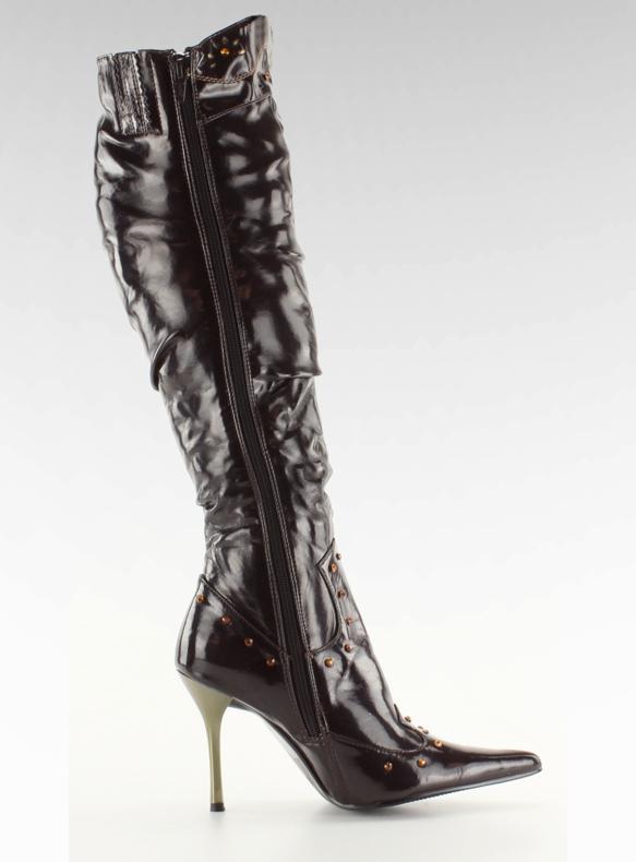 Lackade stövlar 6882-9V Marron brun 2