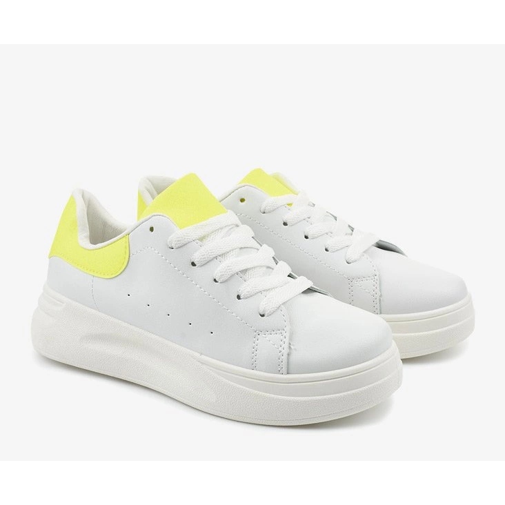 Vita blanka sneakers LLQ204-10 gul 1