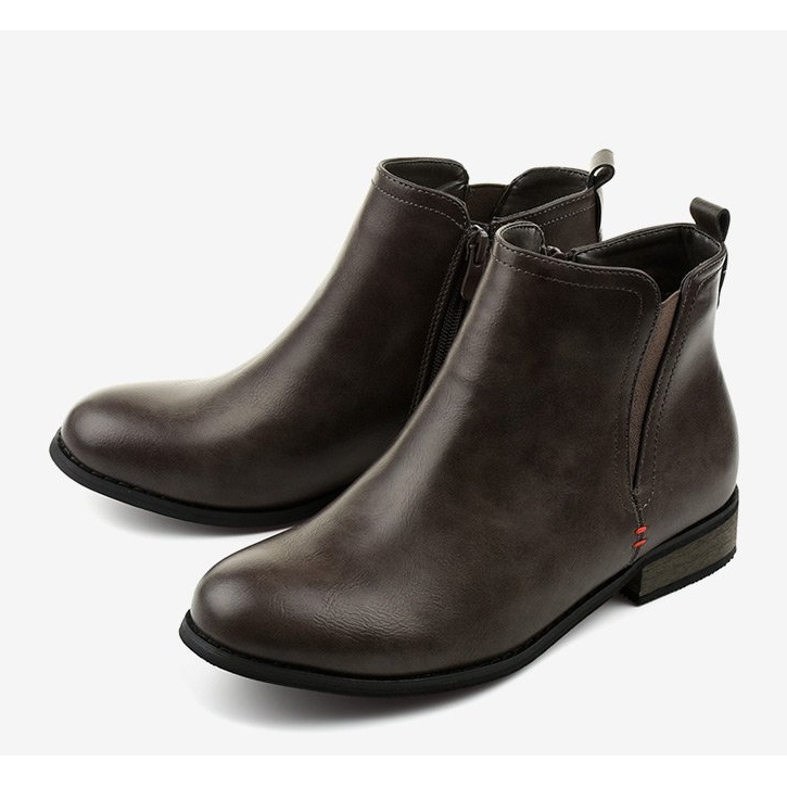 Gråisolerade stövlar med Simplegleam -dragkedja 1