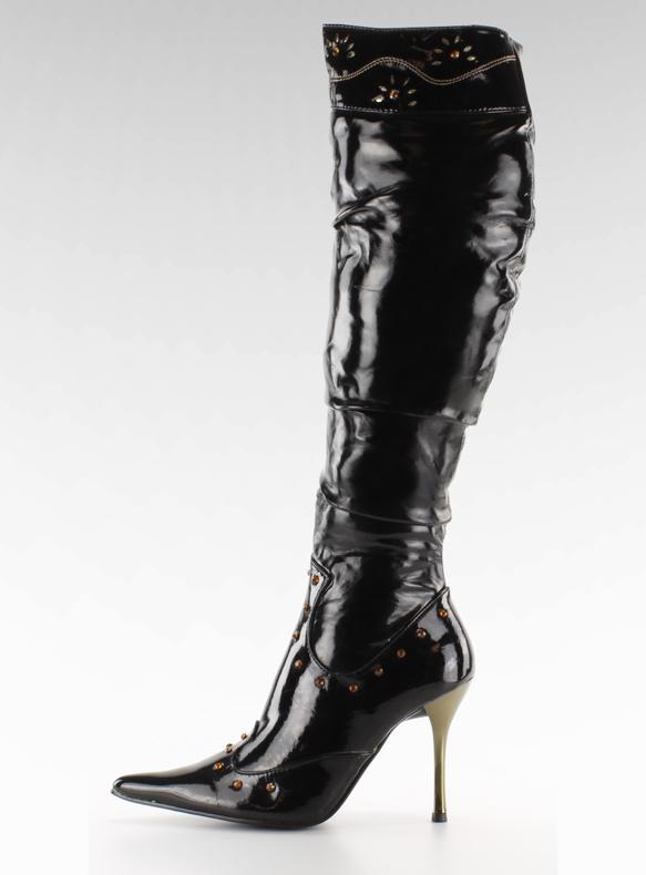 Lackade stövlar 6882-9V Noir svart 1