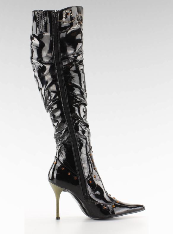 Lackade stövlar 6882-9V Noir svart 2
