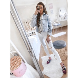 Rosa tyg ballerinor LD8E07 marinblå 1