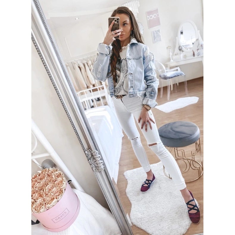 Rosa tyg ballerinor LD8E07 marinblå 1