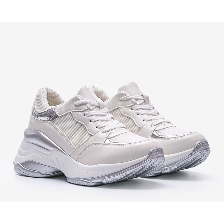 Silverskor med tjock Lydia -sula vit 1