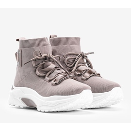 Beige Elisa strumpor sneakers 1