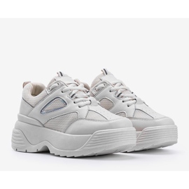 Beige sneakers med en tjock Jaida -sula 2