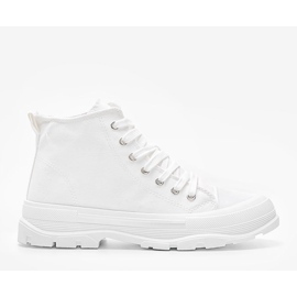 Vita höga sneakers på en tjock Evelin -sula 1