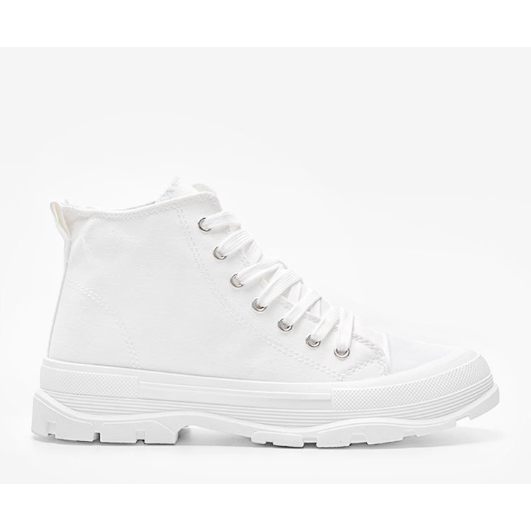 Vita höga sneakers på en tjock Evelin -sula 1