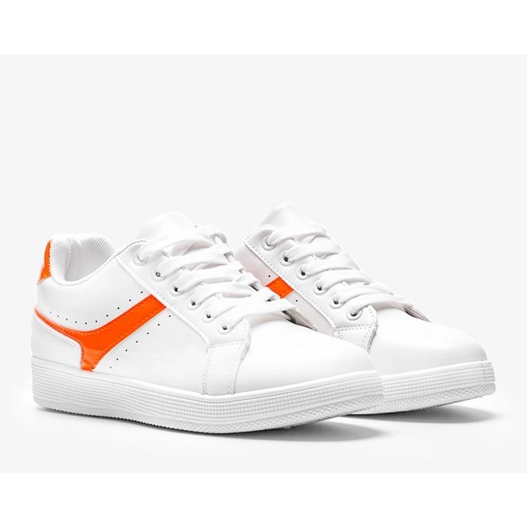 Neon Orange Meadow vita sneakers för kvinnor 1