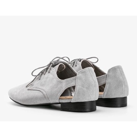 Grå glänsande lågskurna Dorothy skor 1