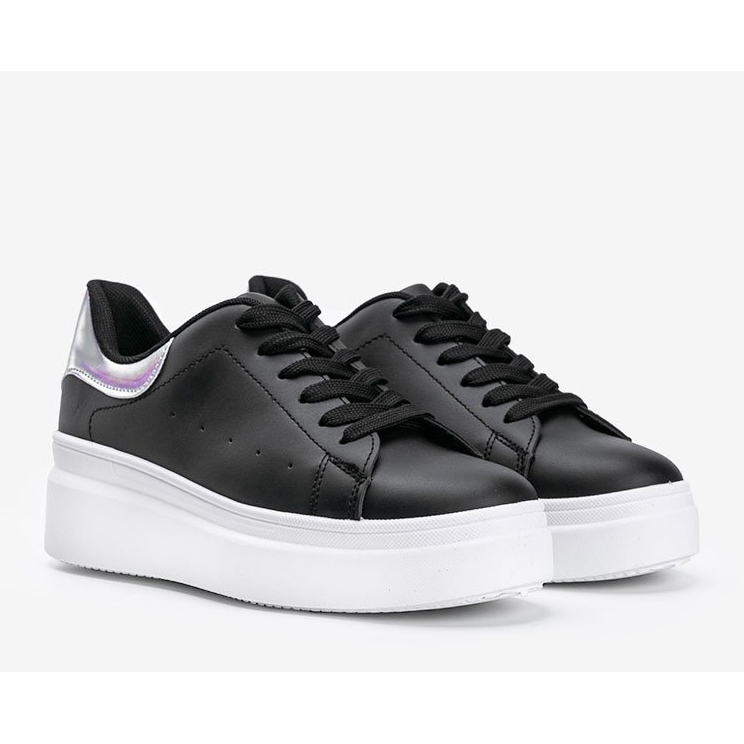 Svarta sneakers med Lillian holografisk insats 1