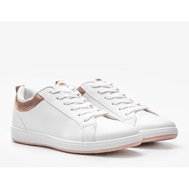 Vita sneakers med beige Madalynn holografisk insats 1