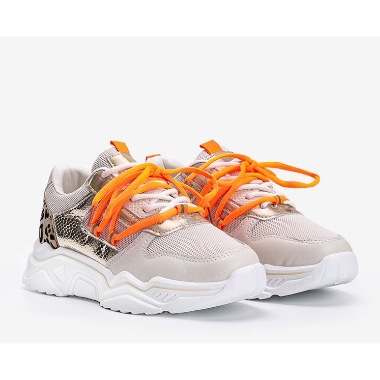 Beige sneakers med ett djurmotiv av Jan 1