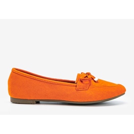 Orange loafers med rosett från Arlene 1