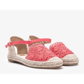 Röda espadriller med baby spets 1