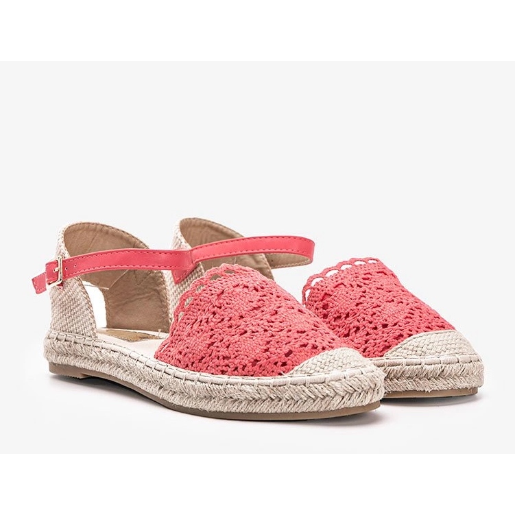 Röda espadriller med baby spets 1