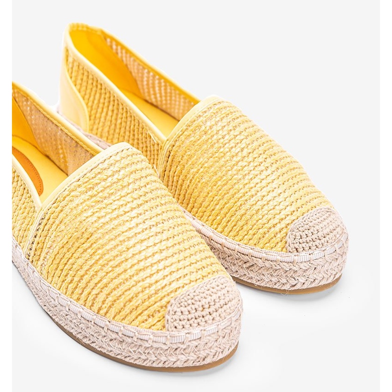 Carly gula vävda espadriller 1