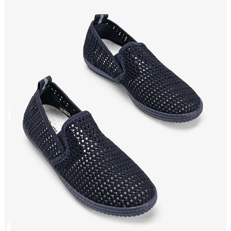 Mallory marinblå öppnade sneakers 1