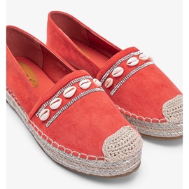 Orange espadriller med Sea Side skal 1