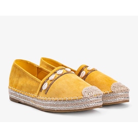 Senaps espadriller med Sea Side skal gul 1