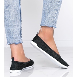 Svarta ballerinor i tyg med Rylee -mönster 1