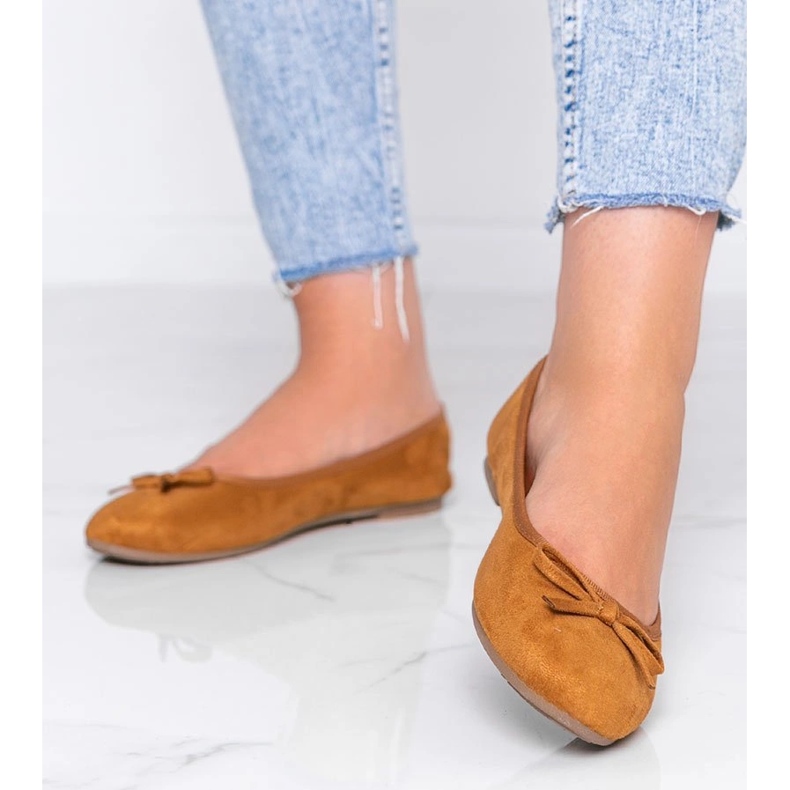 Bruna ballerinor med rosett Angelina 1