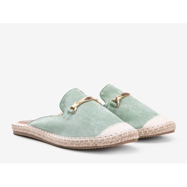 Women World gröna tofflor med ett spänne 1