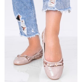 Beige ballerinor med flätat Broadway -mönster 2