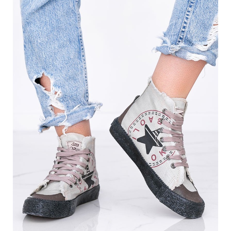 BM Nadi grå fotled sneakers för kvinnor 1