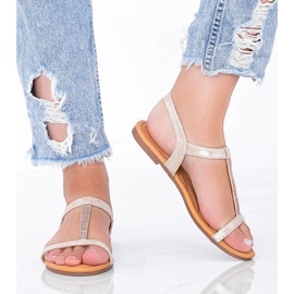 Igi beige holografiska damsandaler 1