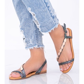 Black Moon holografiska sandaler för kvinnor svart 1