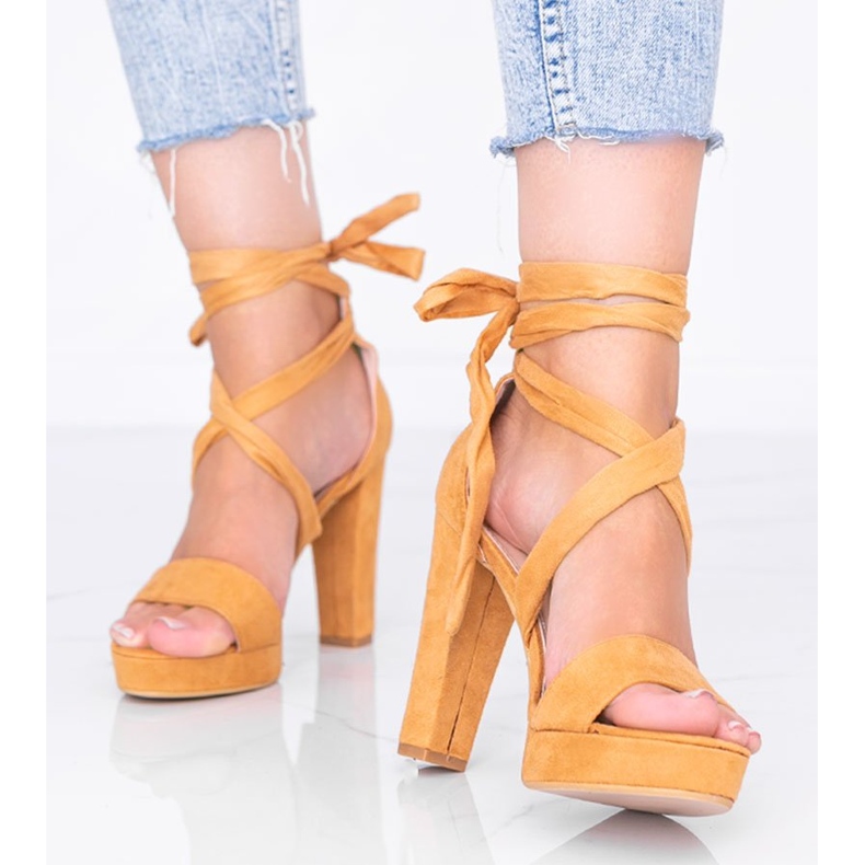 Ginny kamel snörning sandaler brun 1