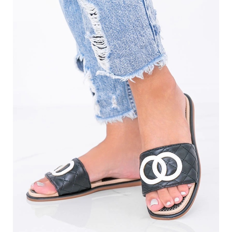 Svarta Ypsy tofflor för kvinnor 1