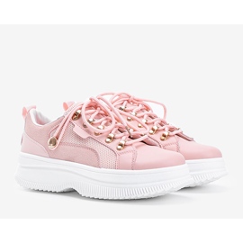 Rosa sneakers på en hög Tifel -sula 1