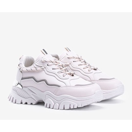 Beige sneakers med en tjock Desiare -sula 1