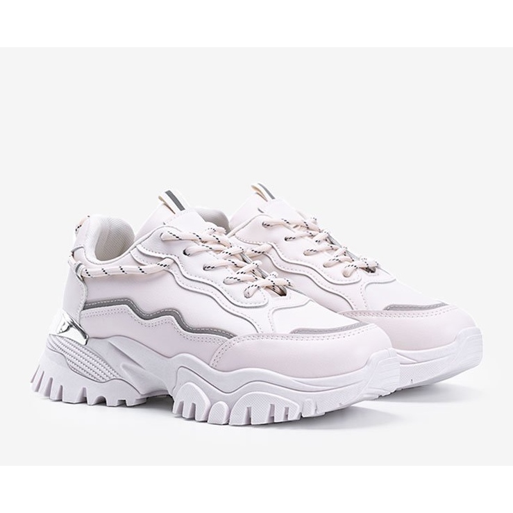 Beige sneakers med en tjock Desiare -sula 1