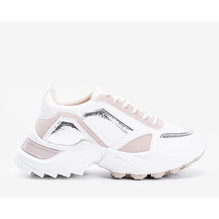 Gordani beige sneakers med metalliska skär 1