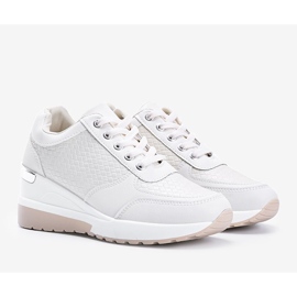 Beige wedge sneakers med flätat Dianne -mönster 1