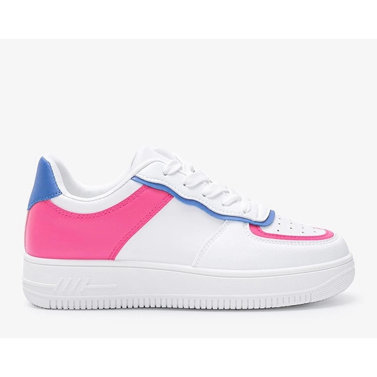 Vita sneakers med färgglada Noyale -inlägg rosa 1