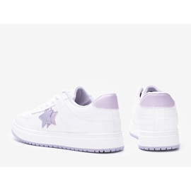 Vita och lila sneakers med Polja -stjärnor purpur 1