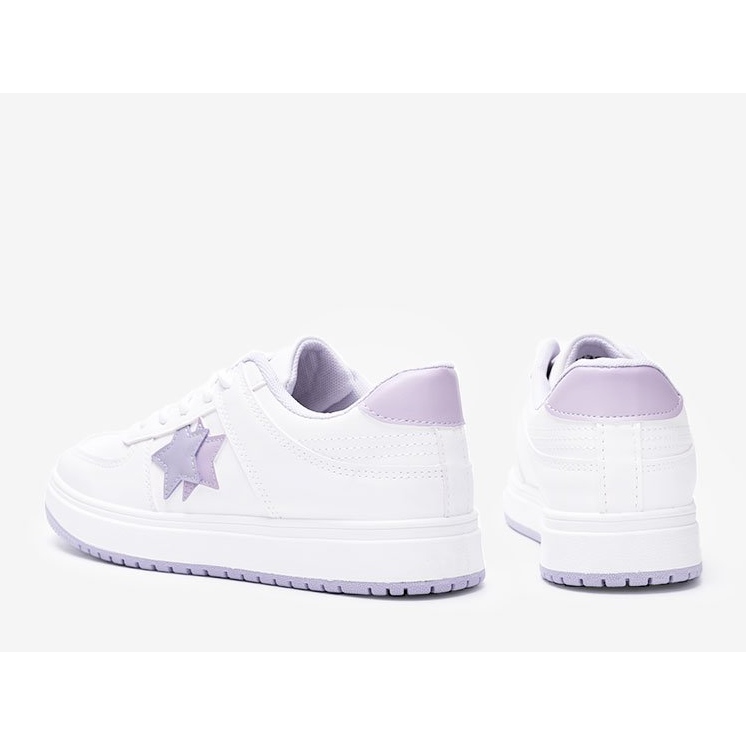 Vita och lila sneakers med Polja -stjärnor purpur 1
