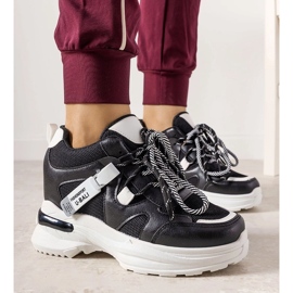 Svartvita sneakers med One Chance dubbel snörning 1