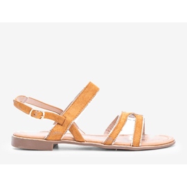 Rosina beige damsandaler gul 1