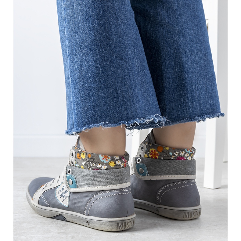 Grå dam fotled sneakers från Niente 1