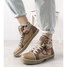 Dam beige ankelhöga sneakers från Niente 1