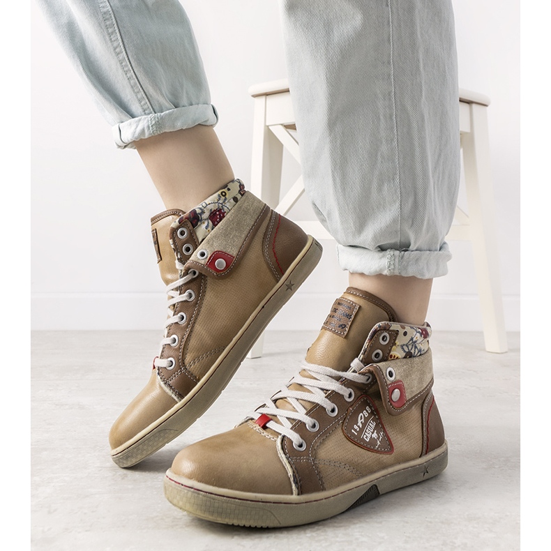 Dam beige ankelhöga sneakers från Niente 1